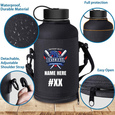 64oz Water Bottle with case - personalized with player Name/Number Thumbnail